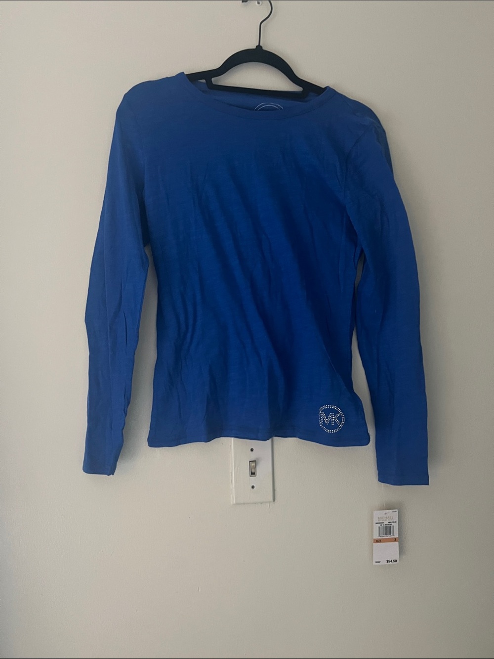 Michael Kors Long-Sleeve Blue Top